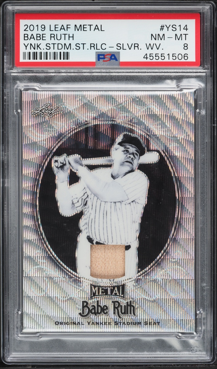 2019 Leaf Metal Yankee Stadium Seat Relics Babe Ruth RELIC 1/7 #YS14 PSA 8 NM-MT
