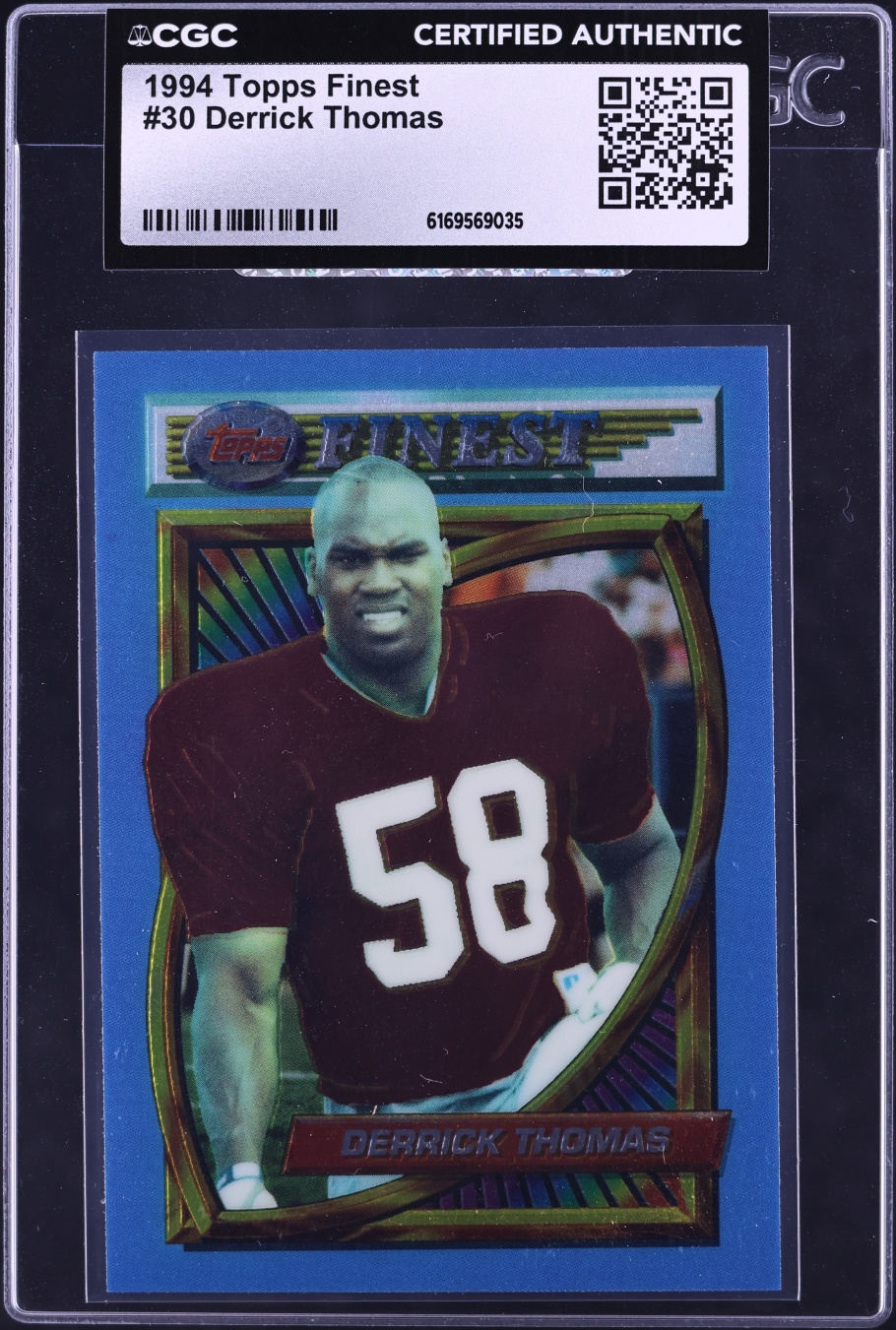 1994 Finest Football Derrick Thomas #30 CGC AUTH