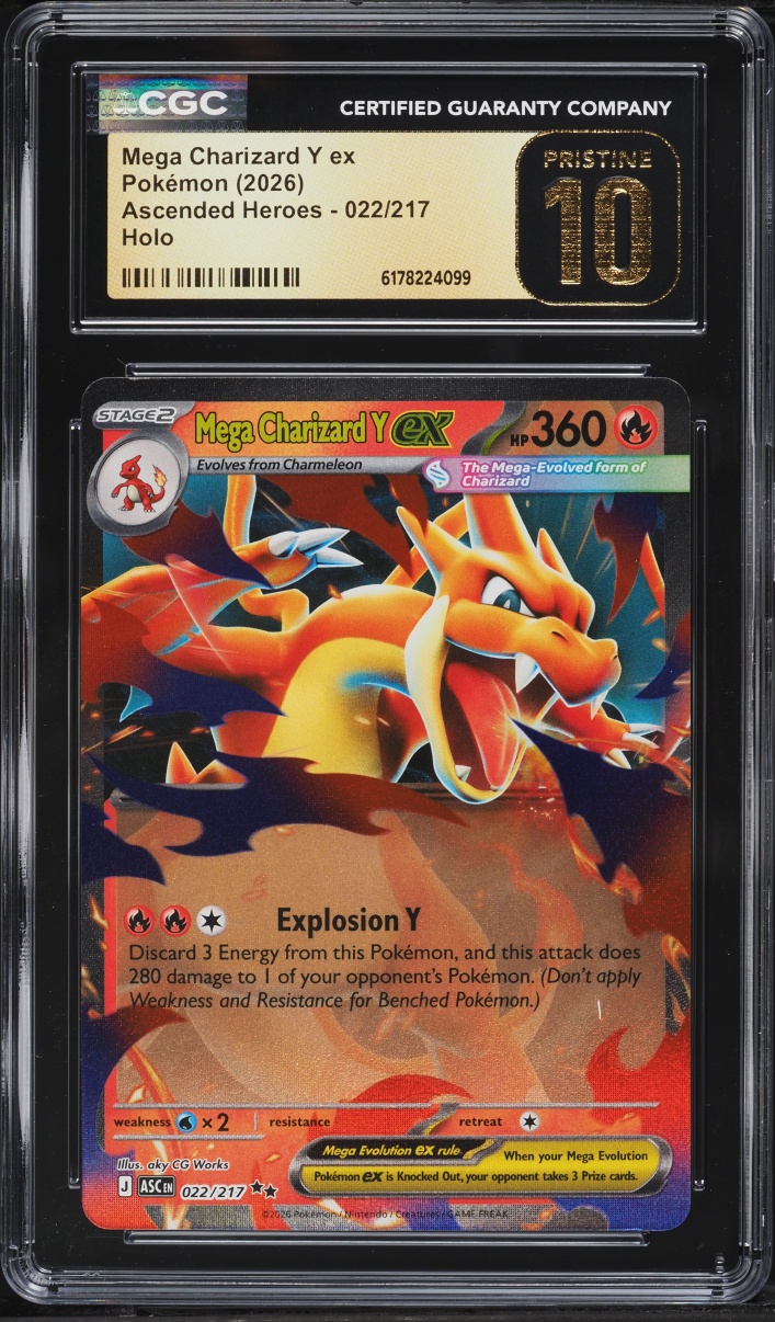2026 Pokemon Mega Evolution Ascended Heroes Holo Mega Charizard Y Ex #22 CGC 10 PRISTINE