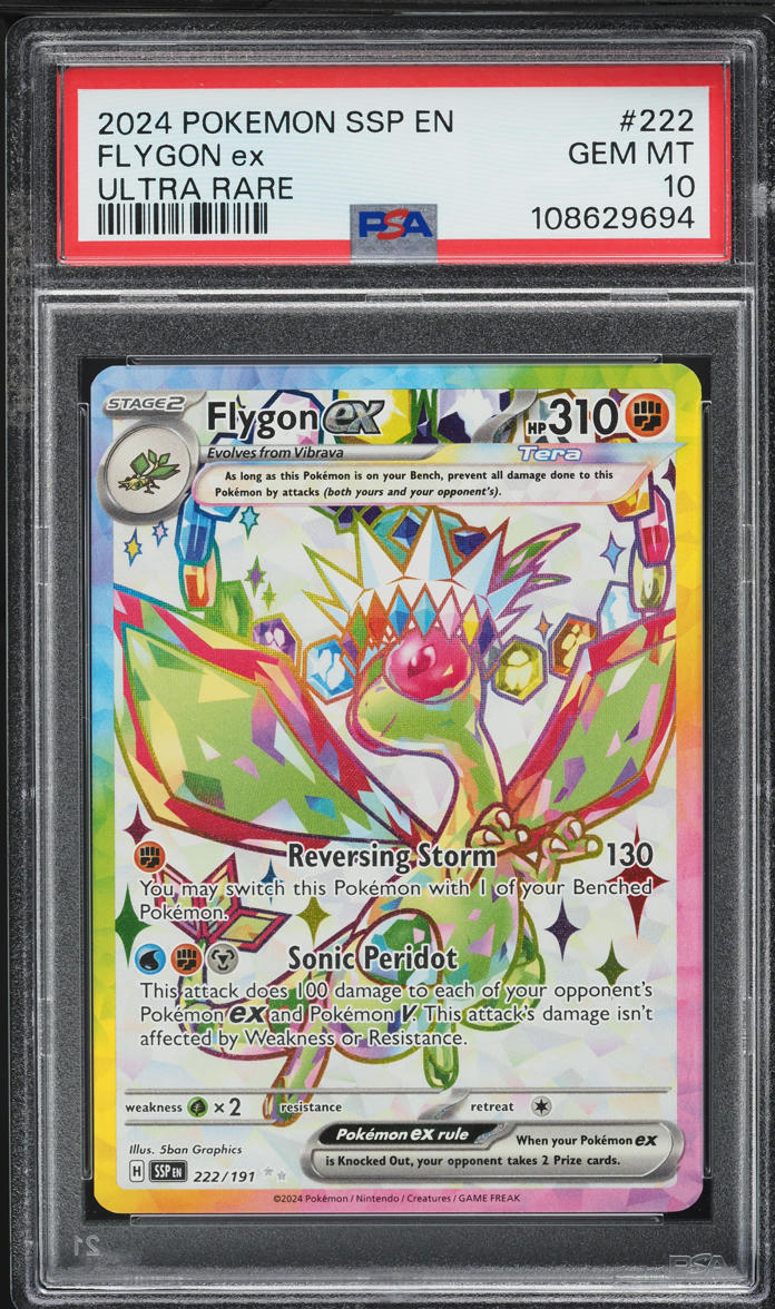 2024 Pokemon SV Surging Sparks Full Art Flygon ex #222 PSA 10 GEM MINT