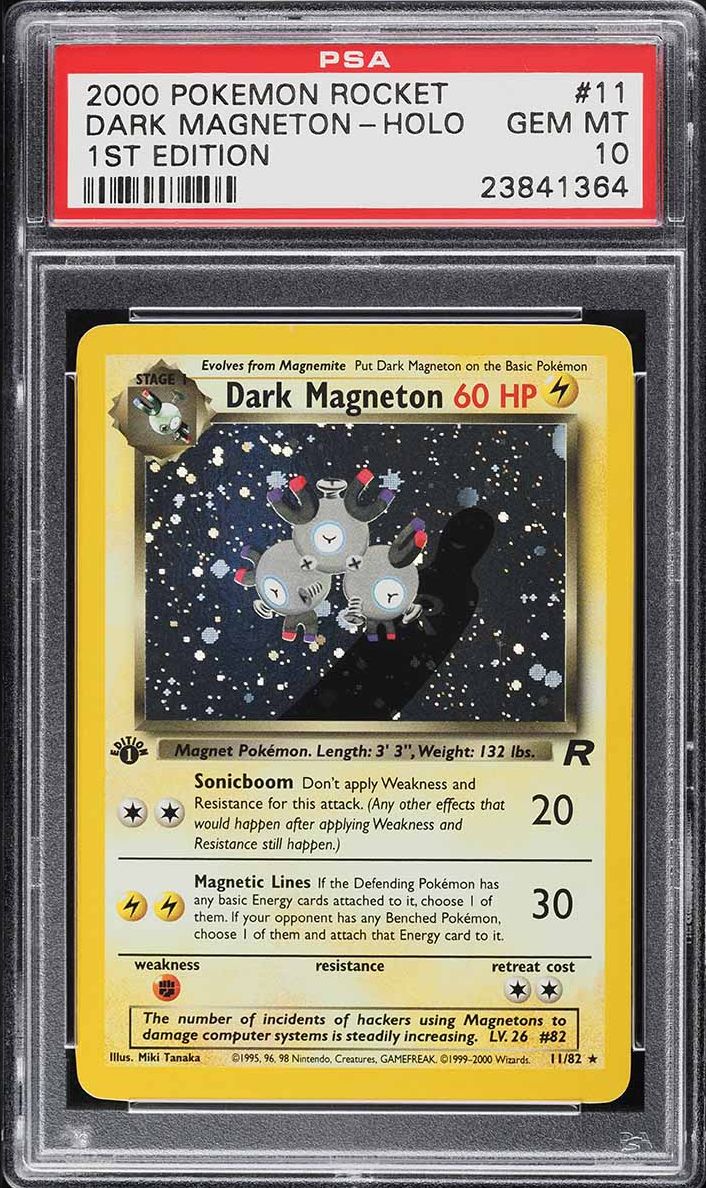 2000 Pokemon Team Rocket 1st Edition Holo Dark Magneton #11 PSA 10 GEM MINT