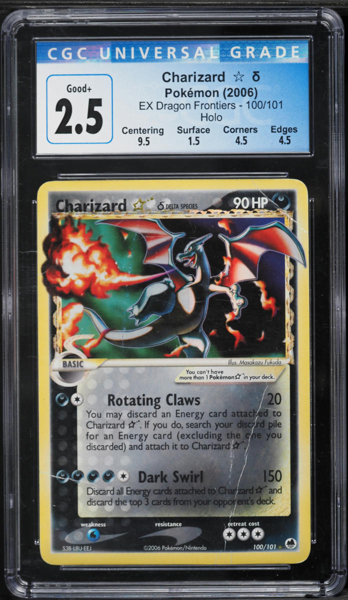 2006 Pokemon EX Dragon Frontiers Holo Charizard Gold Star #100 CGC 2.5 GD+