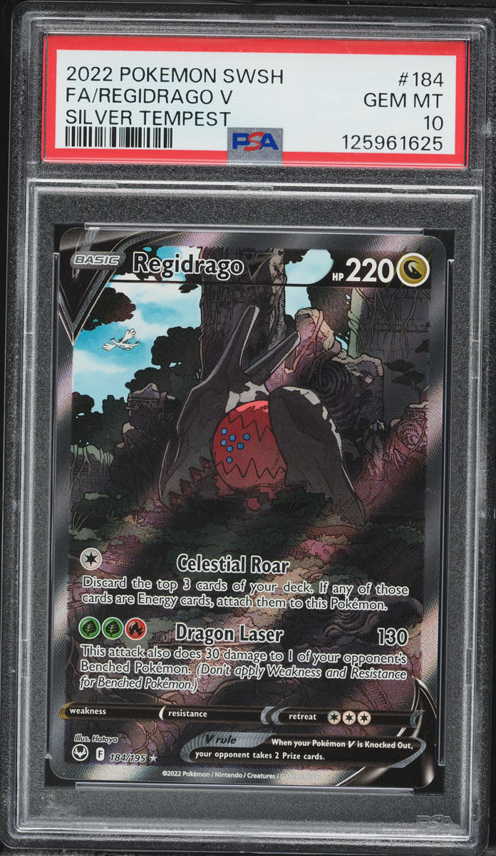 2022 Pokemon Sword & Shield Silver Tempest Alt Art Regidrago V #184 PSA 10 GEM MINT