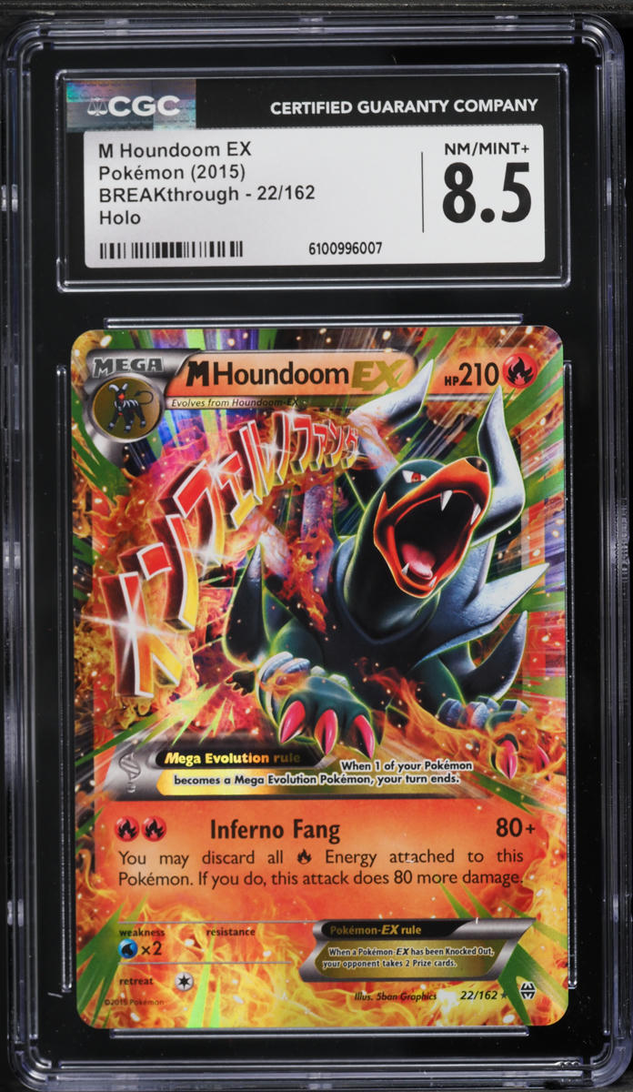 2015 Pokemon XY BREAKthrough Holo M Houndoom EX #22 CGC 8.5 NM-MT+