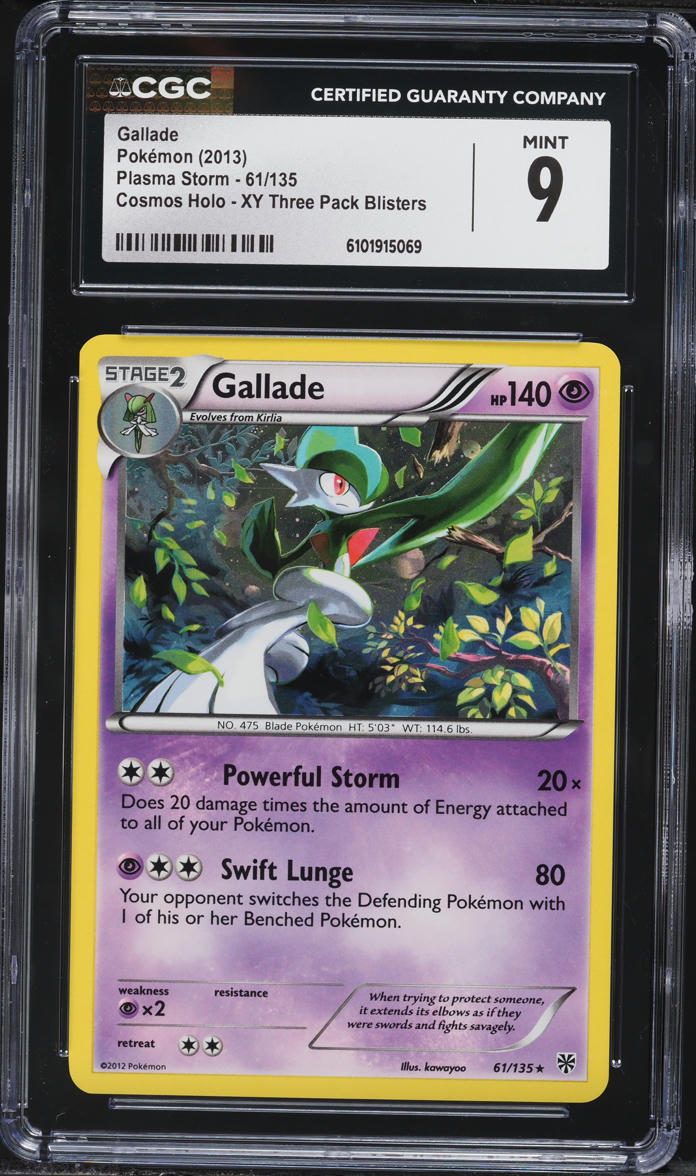 2013 Pokemon Black & White Plasma Storm Cosmos Holo Gallade #61 CGC 9 MINT