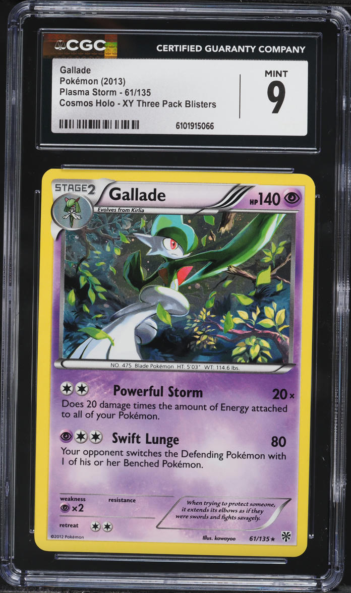2013 Pokemon Black & White Plasma Storm Cosmos Holo Gallade #61 CGC 9 MINT