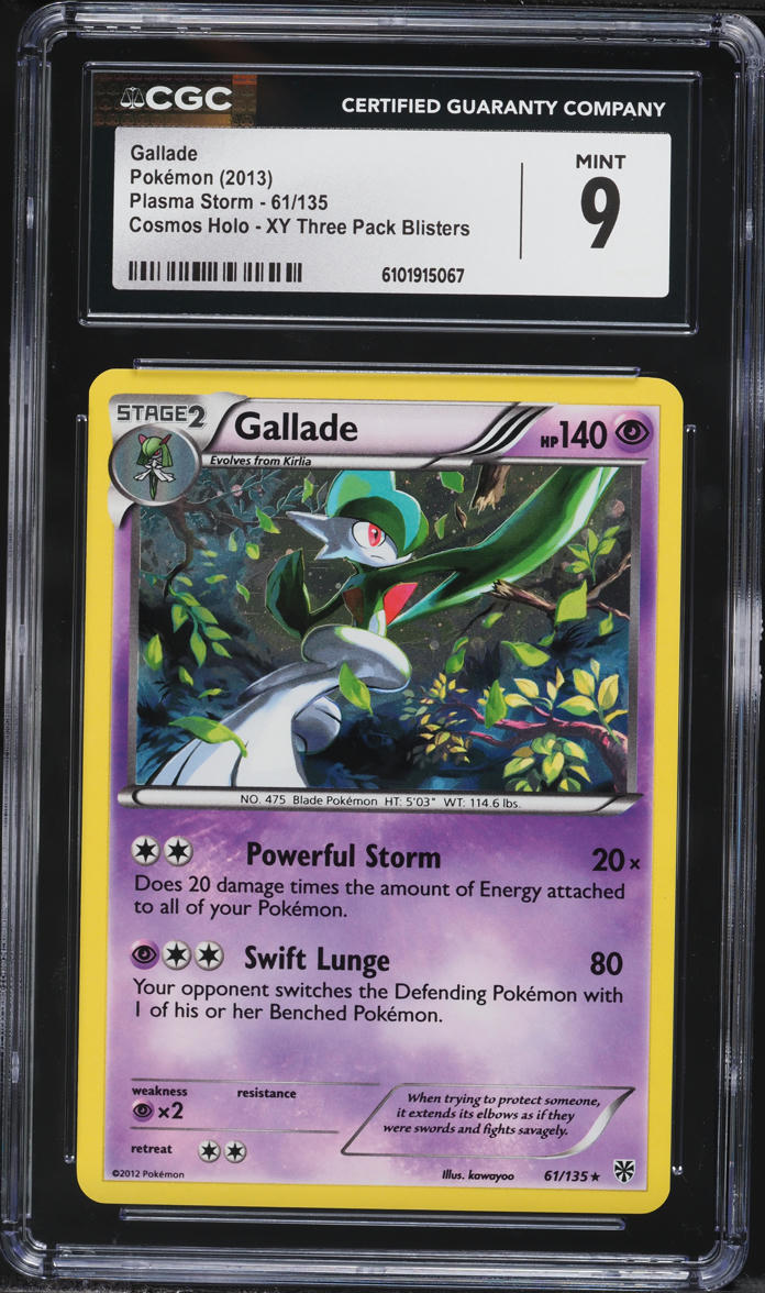 2013 Pokemon Black & White Plasma Storm Cosmos Holo Gallade #61 CGC 9 MINT