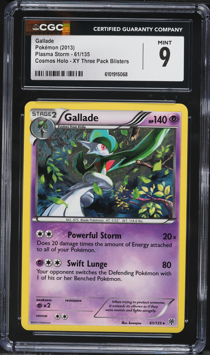 2013 Pokemon Black & White Plasma Storm Cosmos Holo Gallade #61 CGC 9 MINT