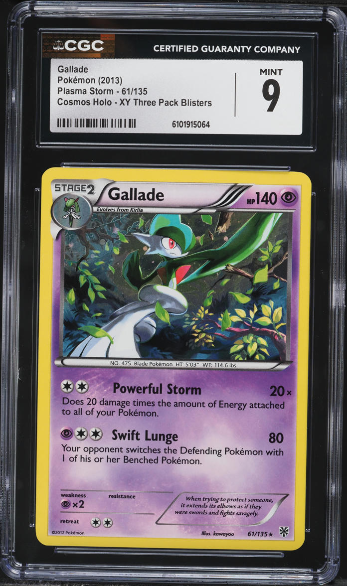 2013 Pokemon Black & White Plasma Storm Cosmos Holo Gallade #61 CGC 9 MINT