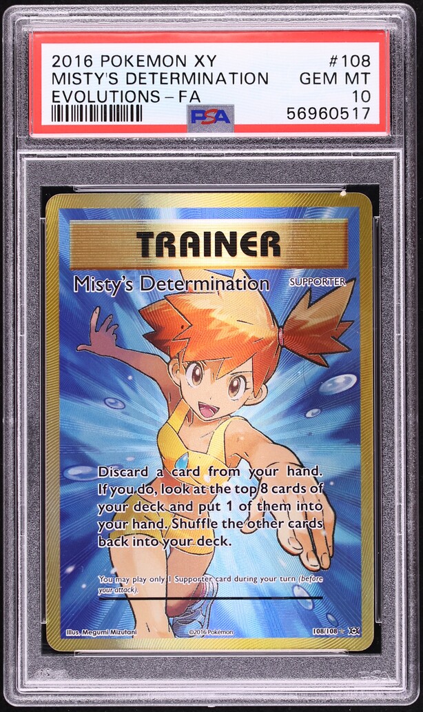 2016 Pokemon XY Evolutions Full Art Misty's Determination #108 PSA 10 GEM MINT