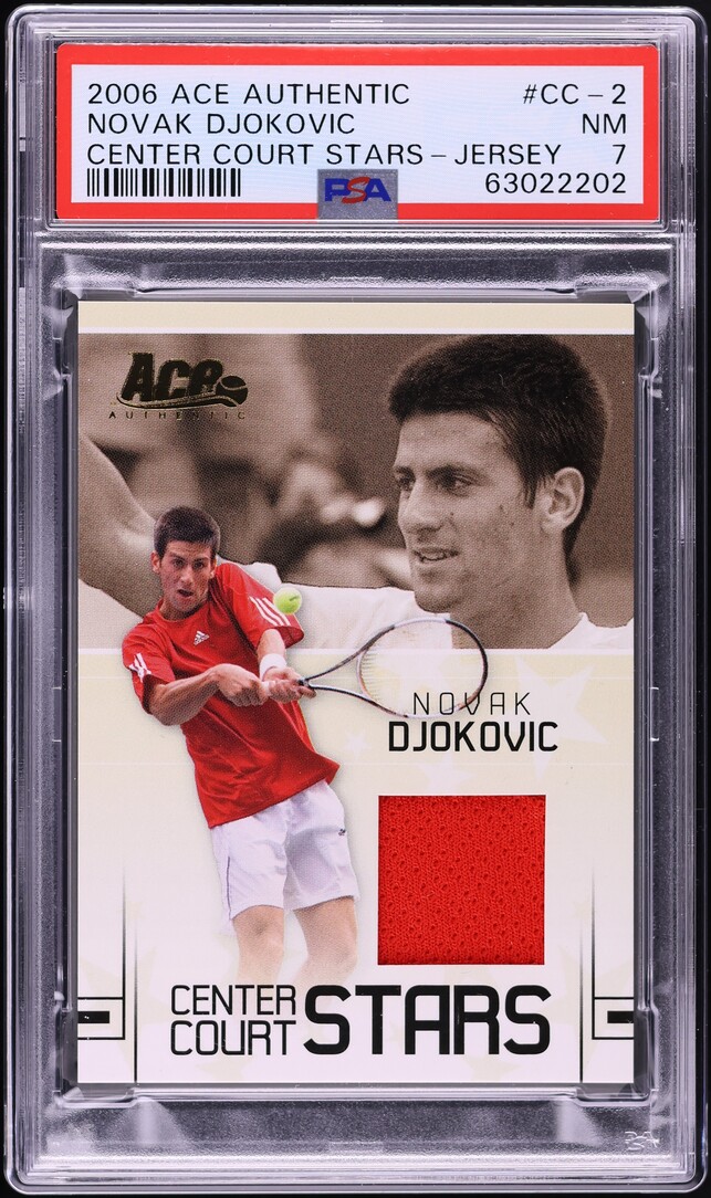 2006 Ace Authentic Center Court Stars Novak Djokovic ROOKIE PATCH #CC-2 PSA 7
