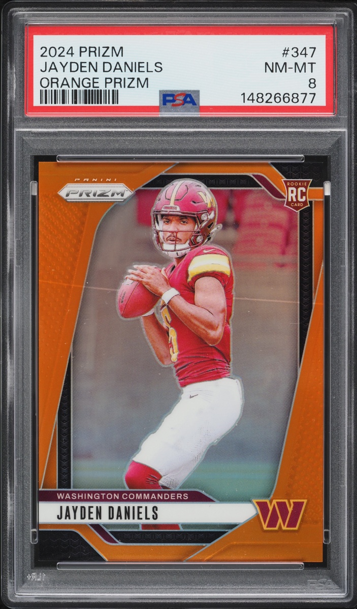 2024 Panini Prizm Orange Jayden Daniels ROOKIE /249 #347 PSA 8 NM-MT
