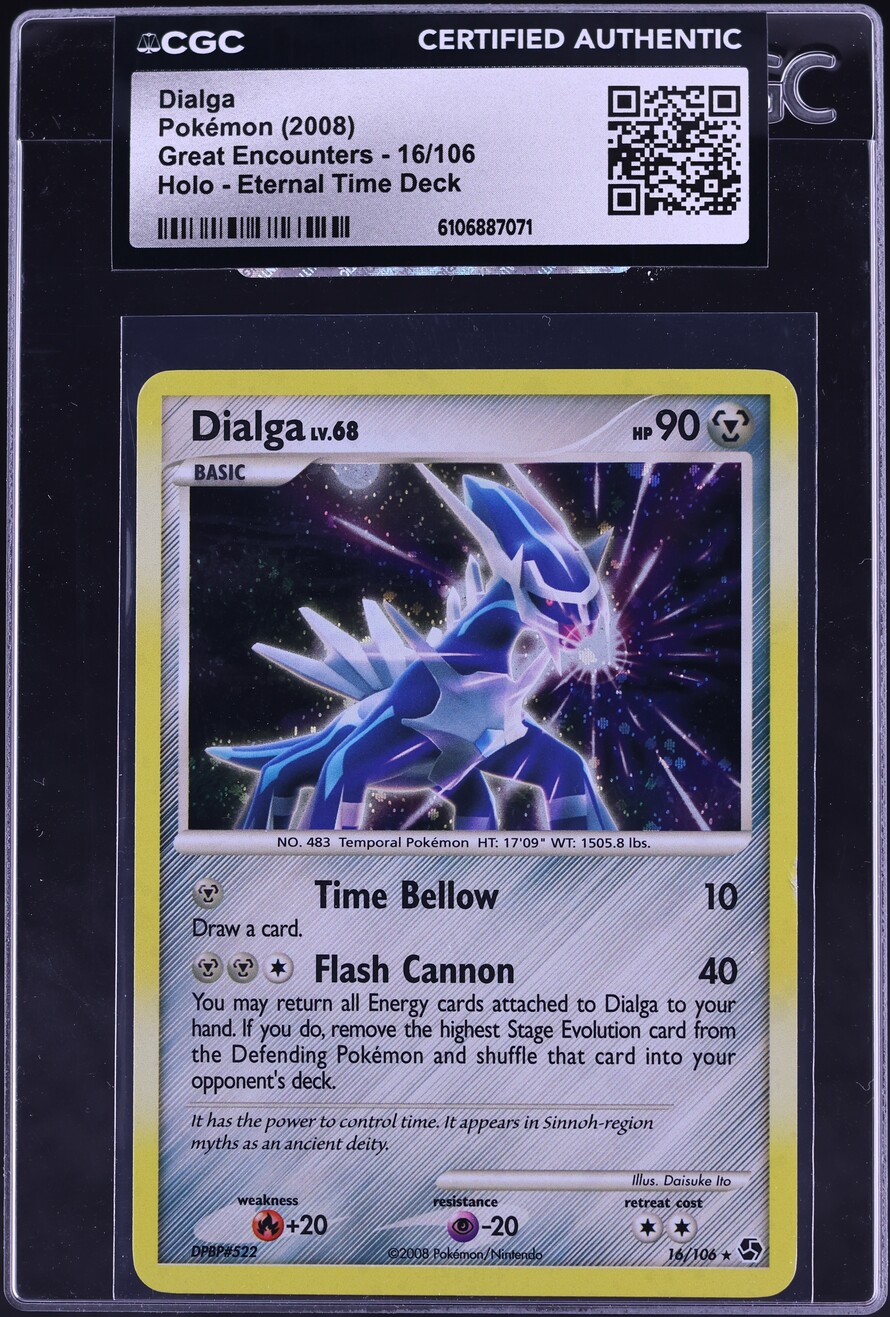 2008 Pokemon Diamond & Pearl Great Encounters Holo Dialga #16 CGC AUTH