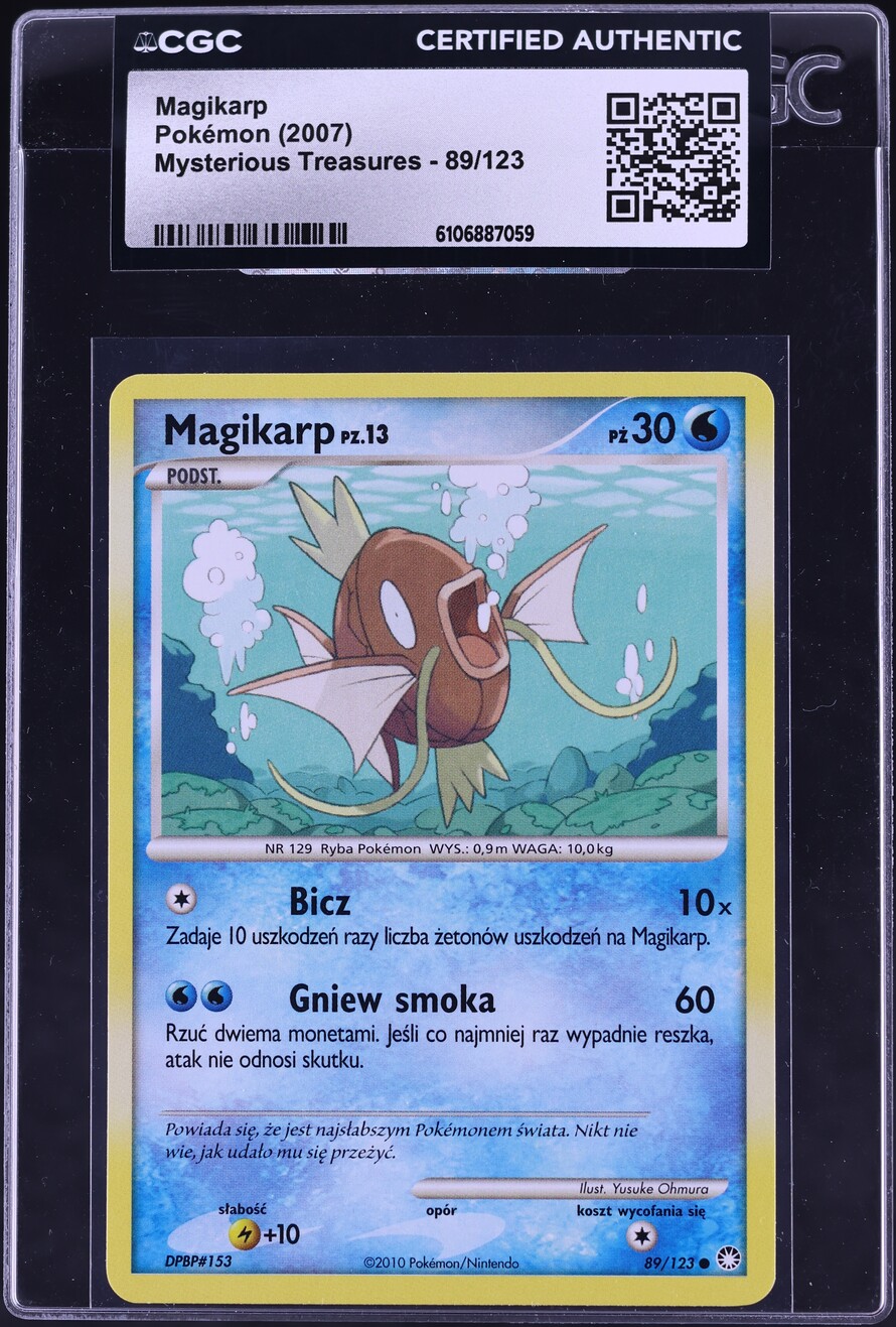2007 Pokemon Polish Diamond & Pearl Mysterious Treasures Magikarp #89 CGC AUTH