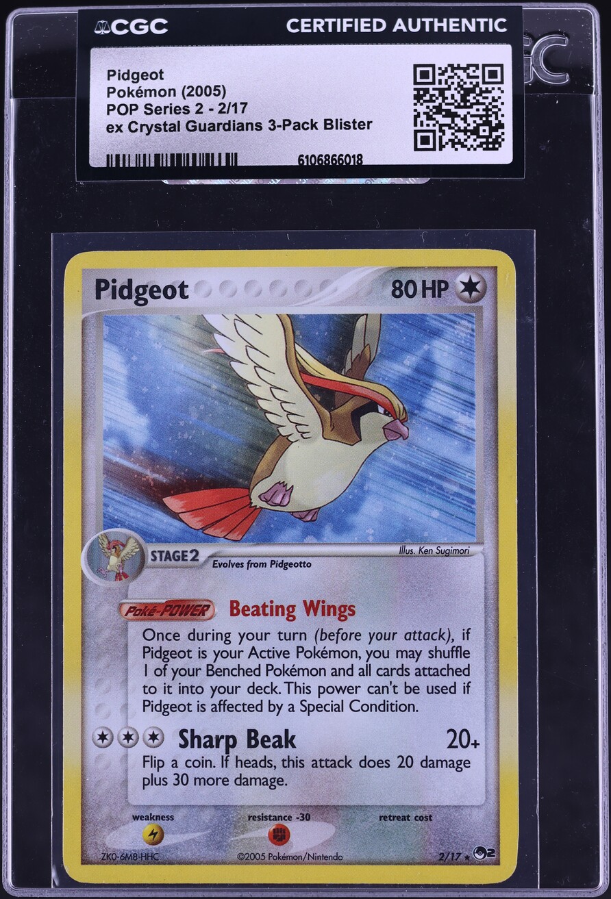 2005 Pokemon POP Series 2 Holo Pidgeot #2 CGC AUTH