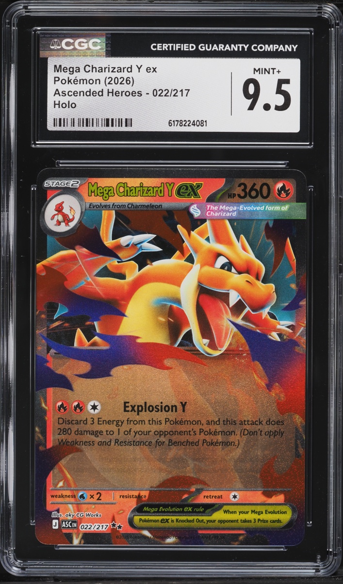 2026 Pokemon Mega Evolution Ascended Heroes Holo Mega Charizard Y Ex #22 CGC 9.5 MINT+
