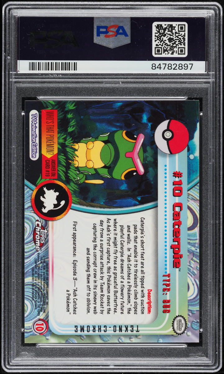 2000 Topps Chrome Pokemon Series 1 Tekno Caterpie #10 PSA 9 MINT