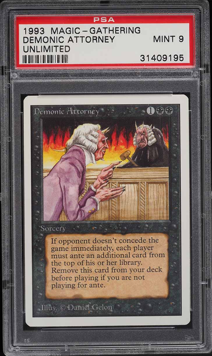1993 Magic The Gathering MTG Beta Demonic Tutor CGC 9 MINT on