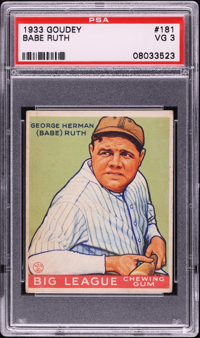 1933 Goudey Babe Ruth #181 PSA 3 VG