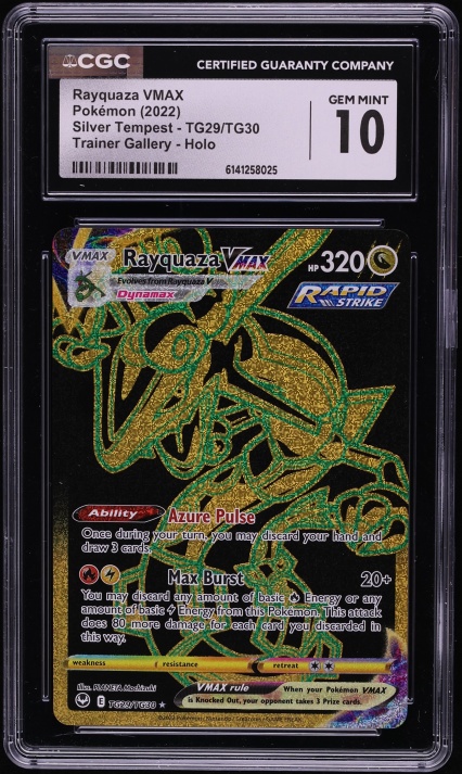 2022 Pokemon Sword & Shield Silver Tempest CHR Rayquaza VMAX #TG29 CGC 10 GEM MINT