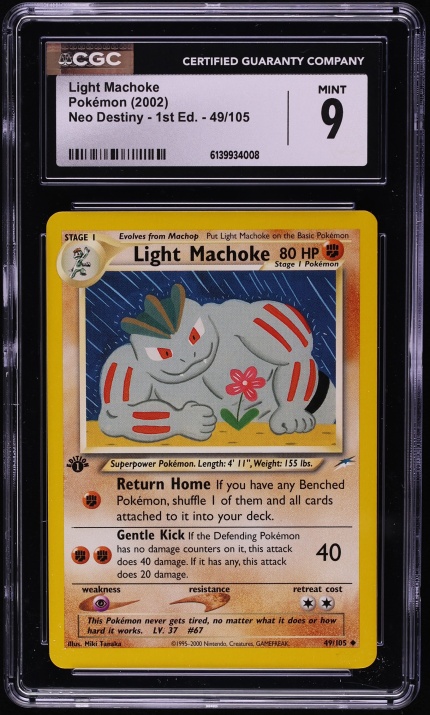 2002 Pokemon Neo Destiny 1st Edition Light Machoke #49 CGC 9 MINT