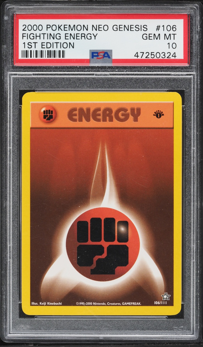 2000 Pokemon Neo Genesis 1st Edition Fighting Energy #106 PSA 10 GEM MINT