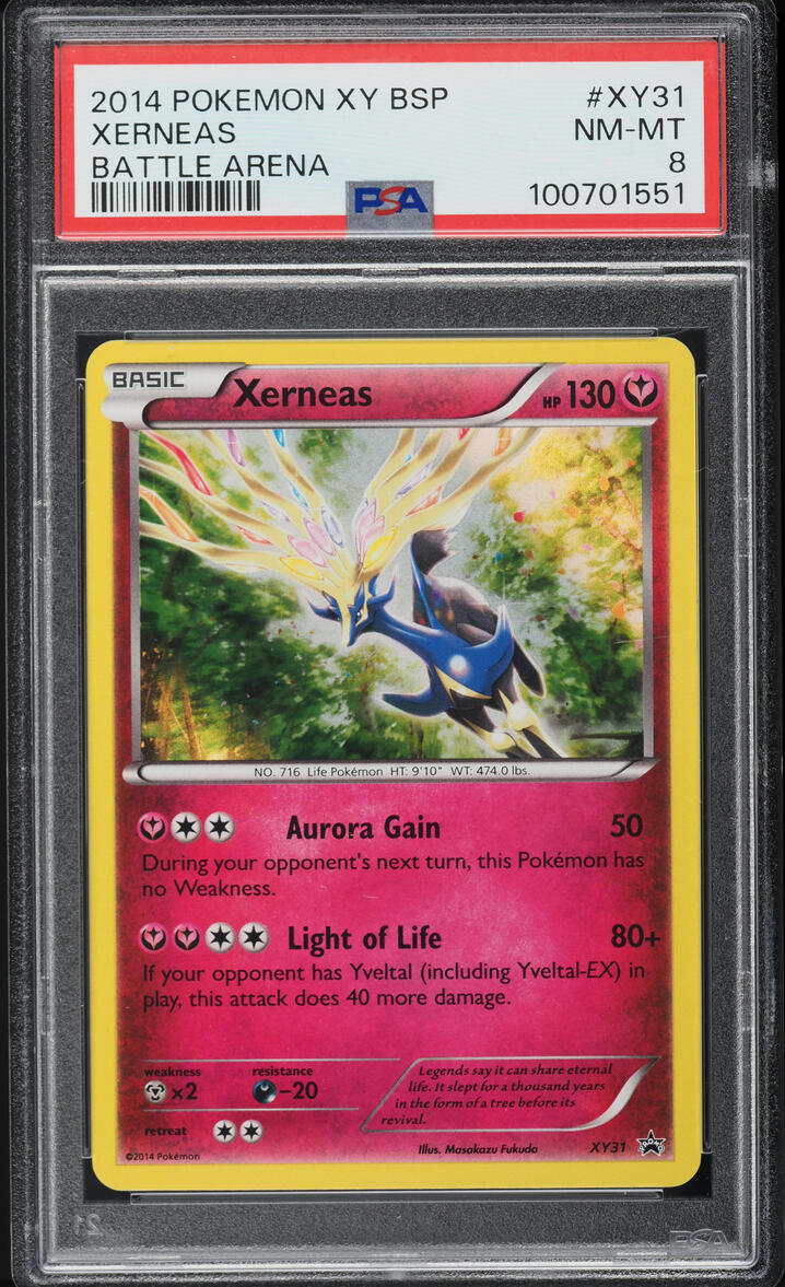 2014 Pokemon XY Black Star Promo Battle Arena Xerneas #XY31 PSA 8 NM-MT