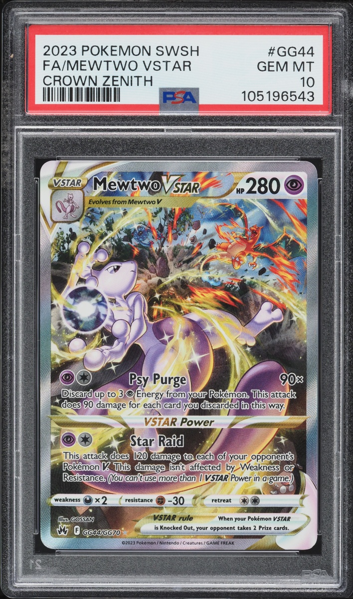2023 Pokemon Sword & Shield Crown Zenith Alt Art Mewtwo VSTAR #GG44 PSA 10 GEM MINT