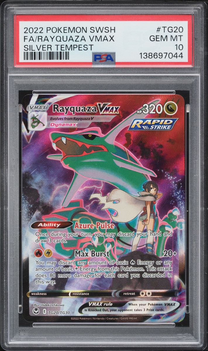 2022 Pokemon Sword & Shield Silver Tempest CHR Rayquaza VMAX #TG20 PSA 10 GEM MINT