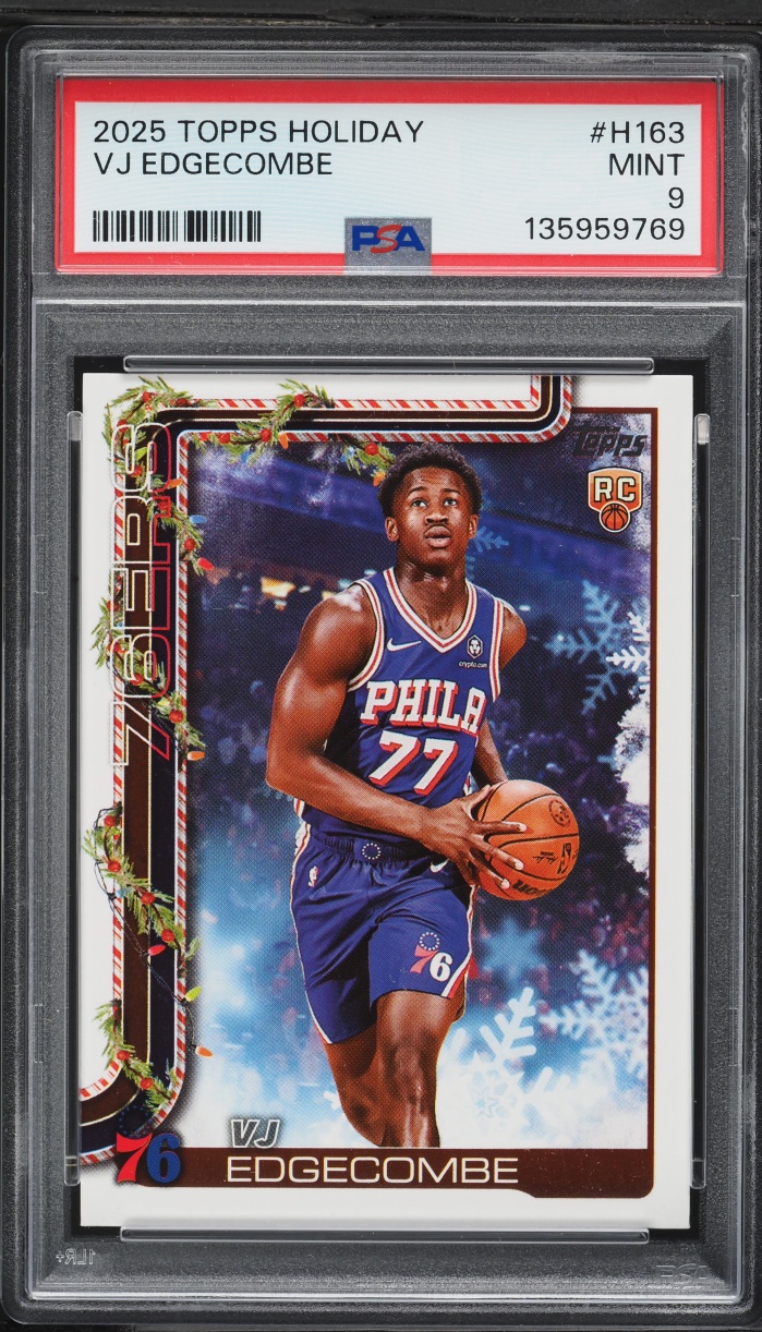 2025 Topps Holiday VJ Edgecombe ROOKIE #H163 PSA 9 MINT