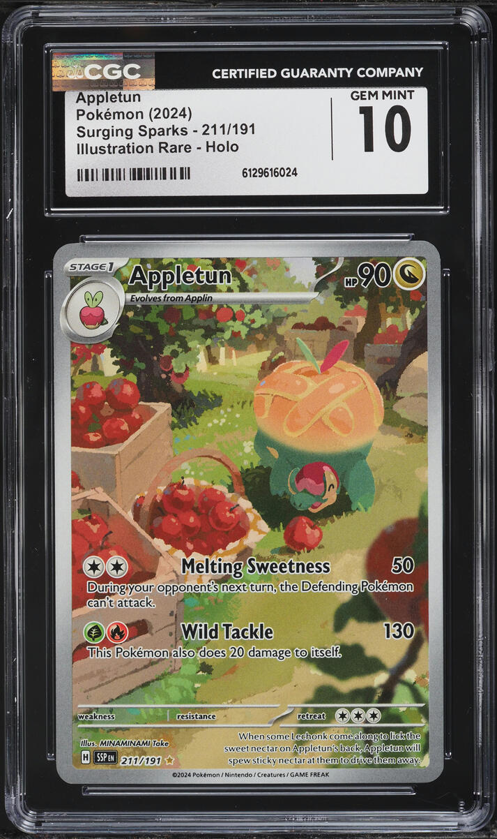 2024 Pokemon Scarlet & Violet Surging Sparks IR Appletun #211 CGC 10 GEM MINT