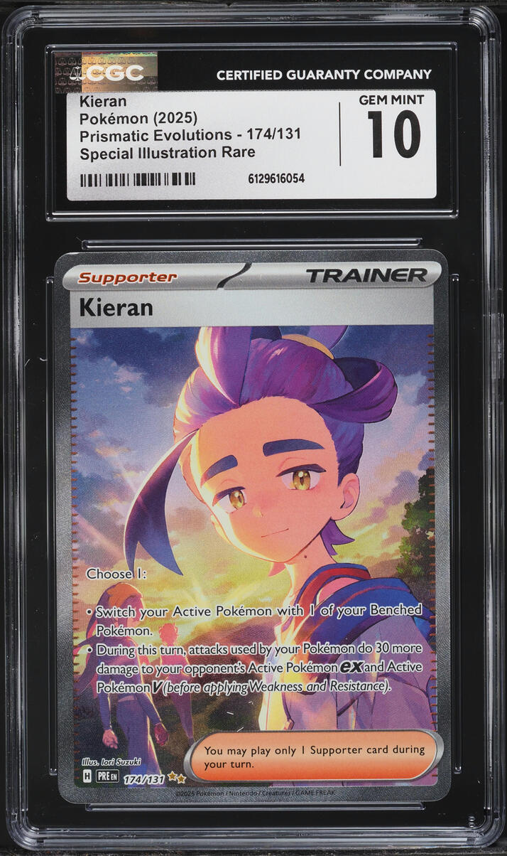2025 Pokemon Scarlet & Violet Prismatic Evolutions SIR Kieran #174 CGC 10 GEM MINT