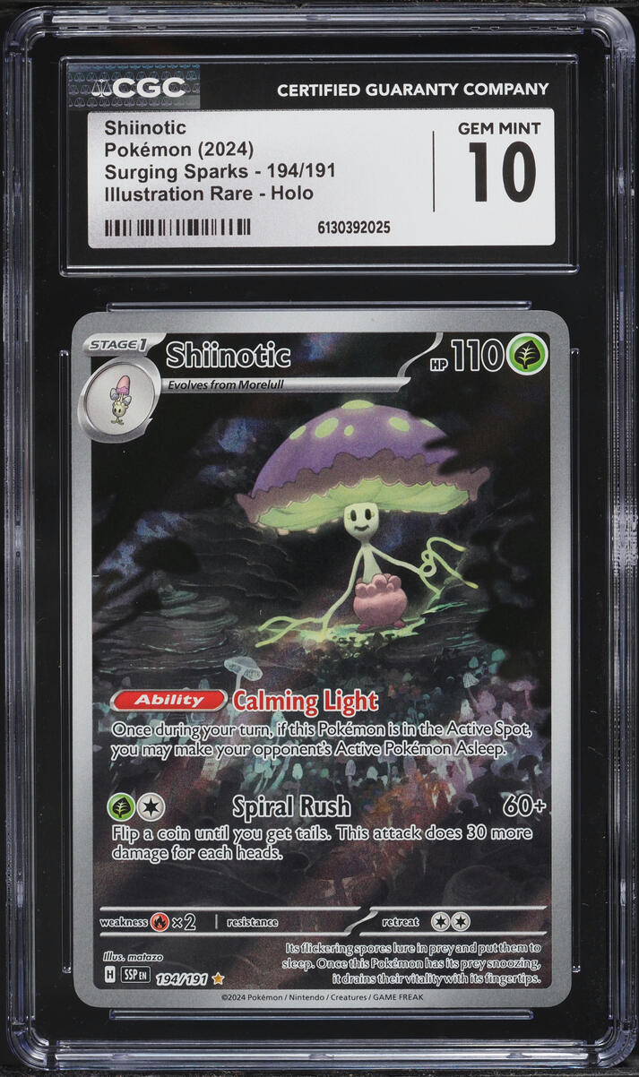 2024 Pokemon Scarlet & Violet Surging Sparks IR Shiinotic #194 CGC 10 GEM MINT