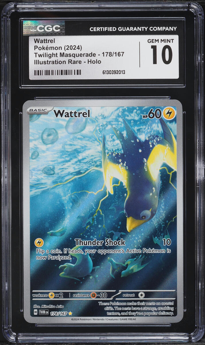2024 Pokemon Scarlet & Violet Twilight Masquerade IR Wattrel #178 CGC 10 GEM MINT