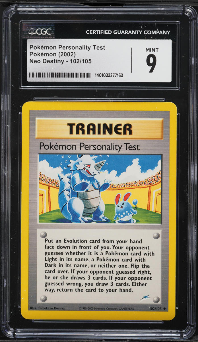 2002 Pokemon Neo Destiny Pokemon Personality Test #102 CGC 9 MINT