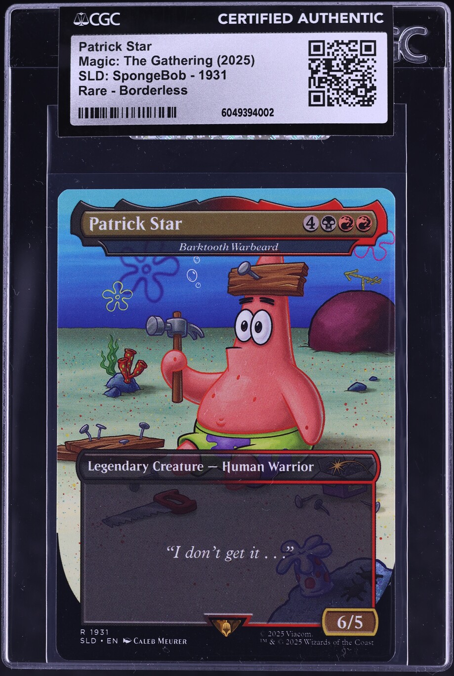 2025 Magic The Gathering MTG SLD SpongeBob Borderless Patrick Star CGC AUTH