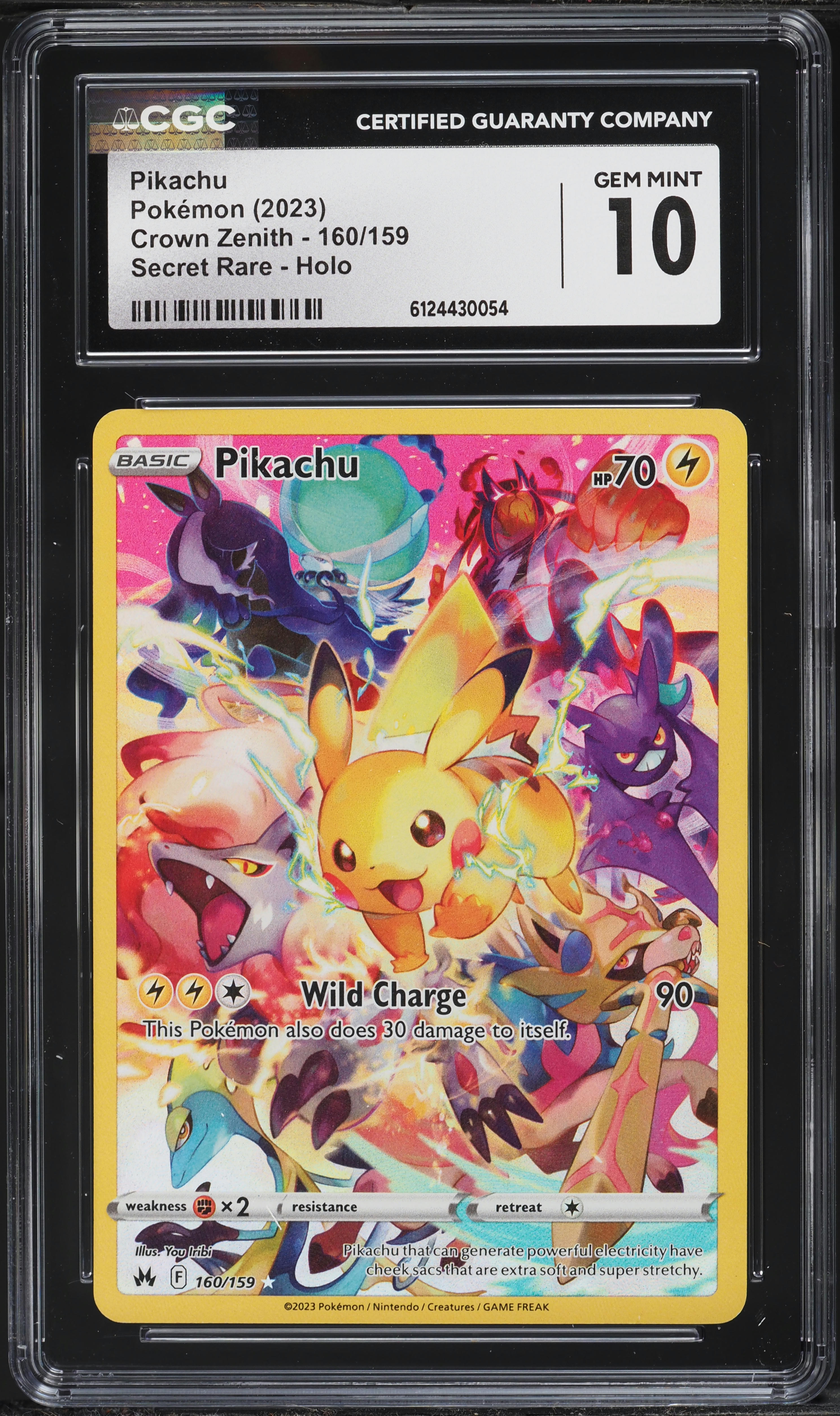 2023 Pokemon Sword & Shield Crown Zenith SEC Pikachu #160 CGC 10