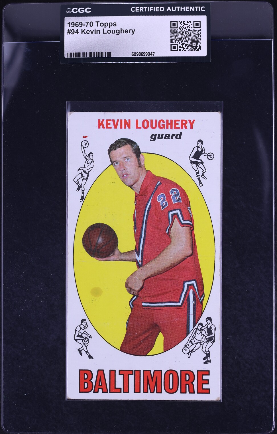 1969 Topps Basketball Kevin Loughery #94 CGC AUTH