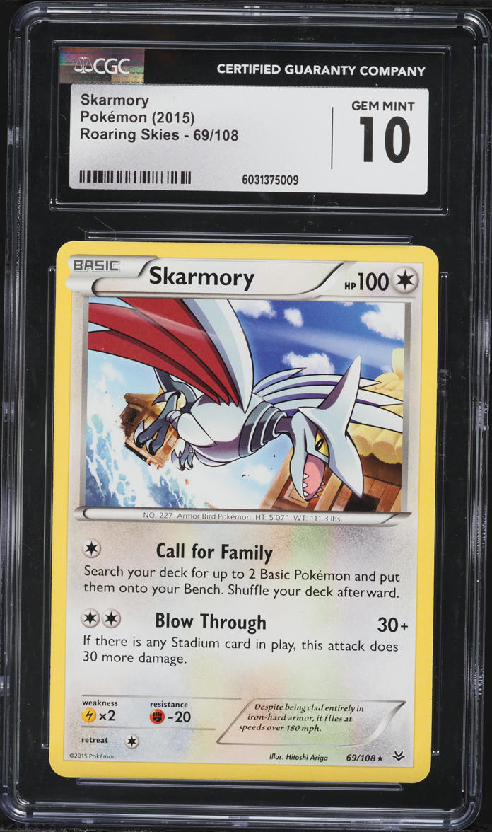 2015 Pokemon XY Roaring Skies Skarmory #69 CGC 10 GEM MINT