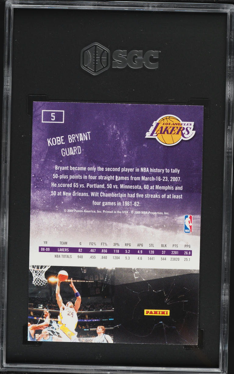 2009 Panini Jam Masters Kobe Bryant #5 SGC 9 MINT