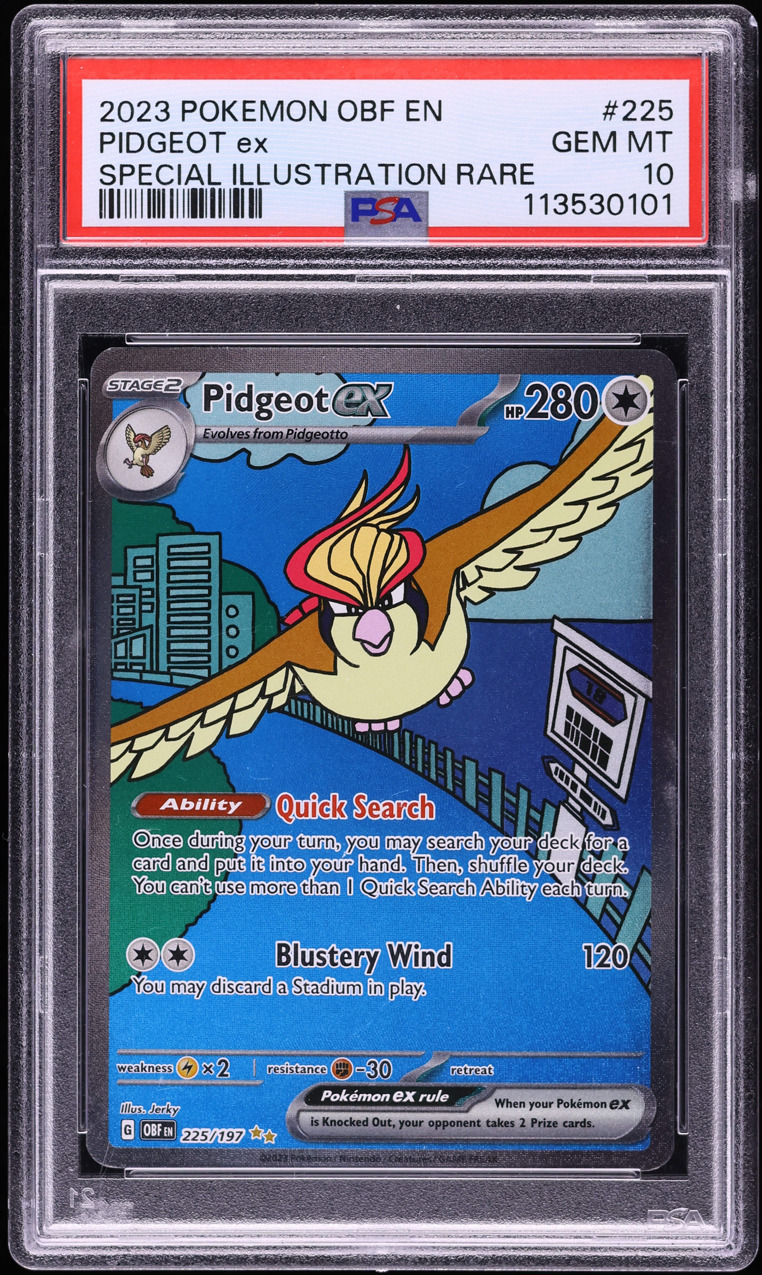 2023 Pokemon Scarlet & Violet Obsidian Flames SIR Pidgeot Ex #225 PSA 10 GEM MINT