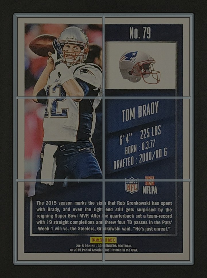 2015 Panini Contenders Playoff Ticket Tom Brady /199 #79 MBA AUTH