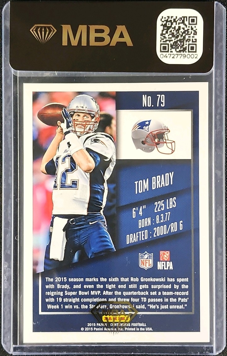 2015 Panini Contenders Playoff Ticket Tom Brady /199 #79 MBA AUTH