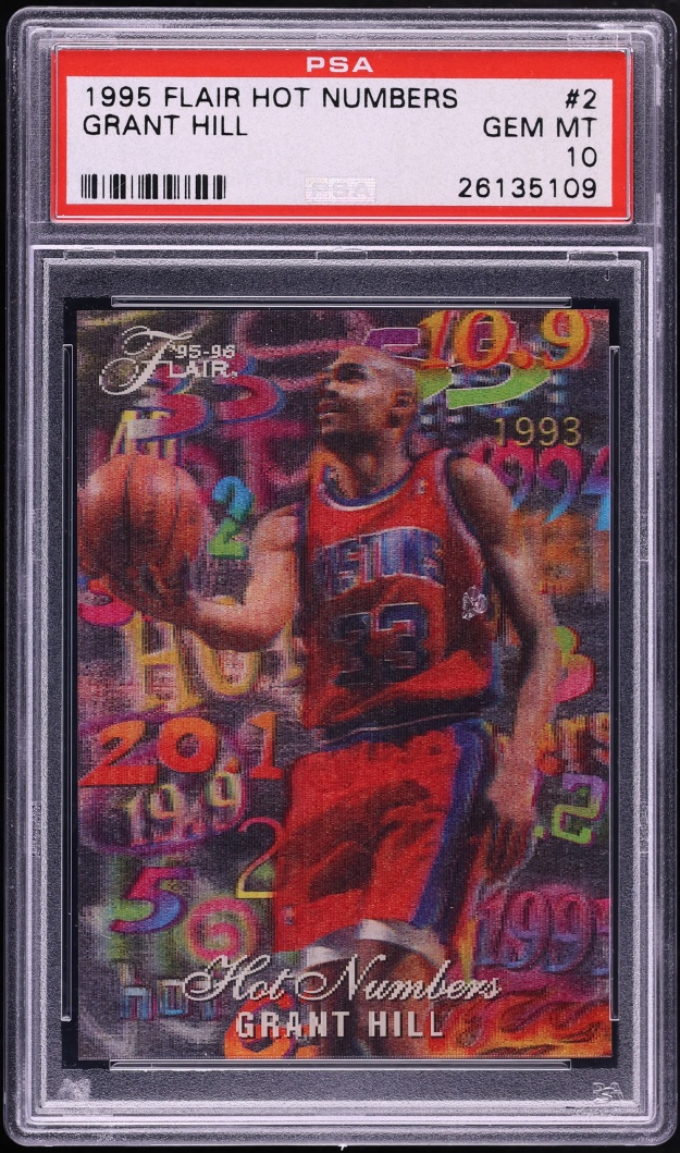 1995 Flair Hot Numbers Grant Hill #2 PSA 10 GEM MINT