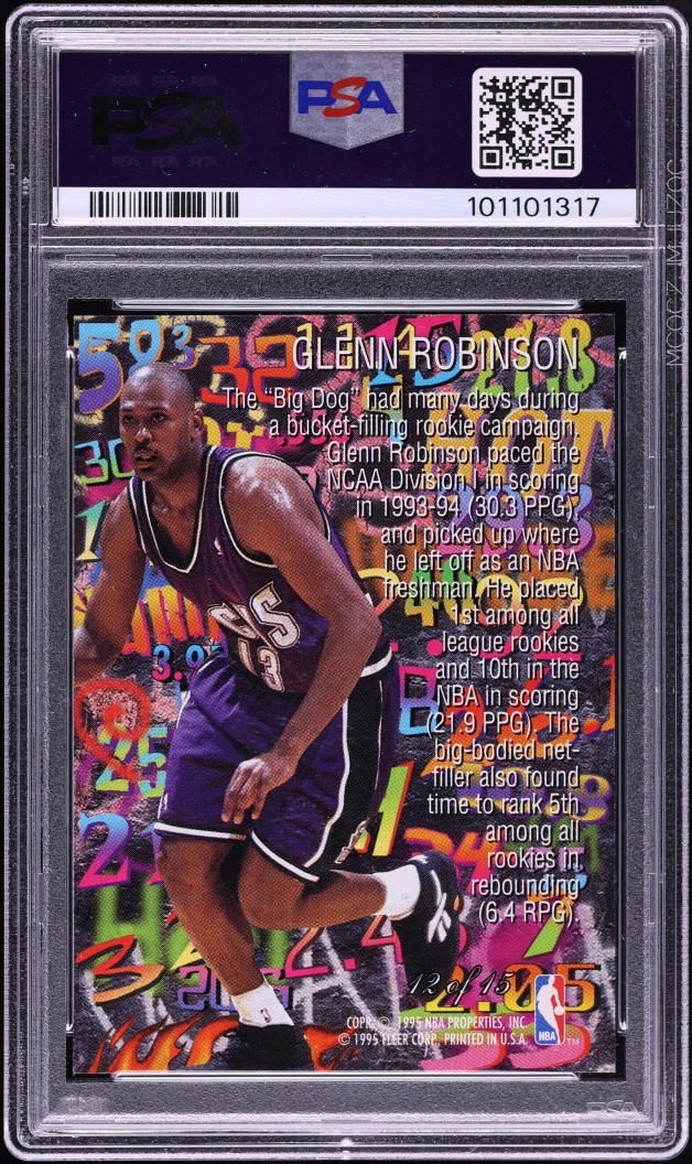 1995 Flair Hot Numbers Glenn Robinson #12 PSA 10 GEM MINT