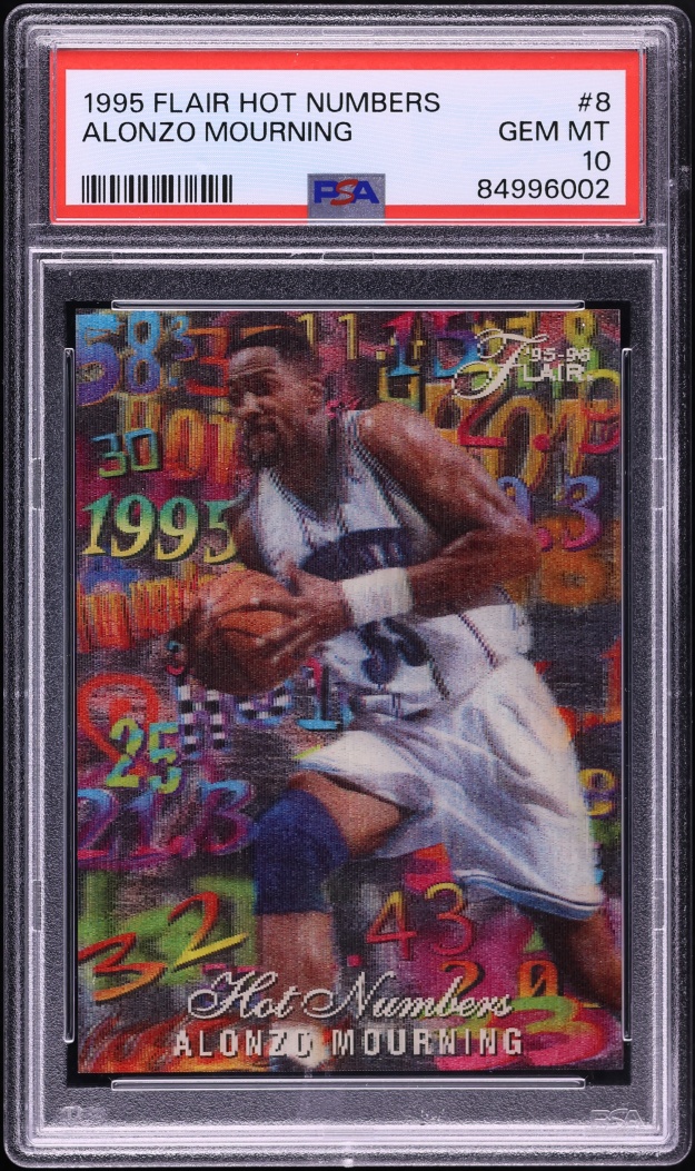 1995 Flair Hot Numbers Alonzo Mourning #8 PSA 10 GEM MINT