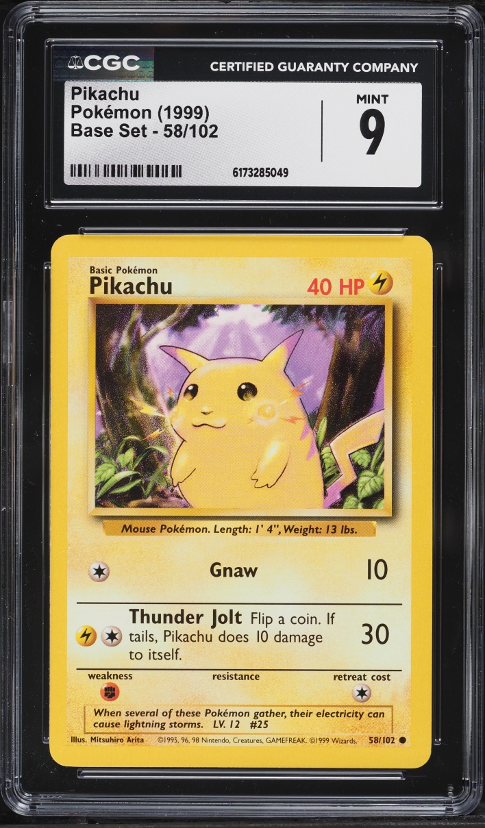 1999 Pokemon Base Set Pikachu #58 CGC 9 MINT