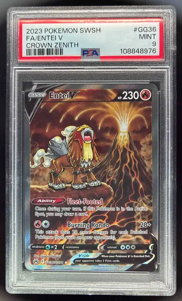 2023 Pokemon Sword & Shield Crown Zenith Galarian Gallery #GG36 Entei V PSA 9
