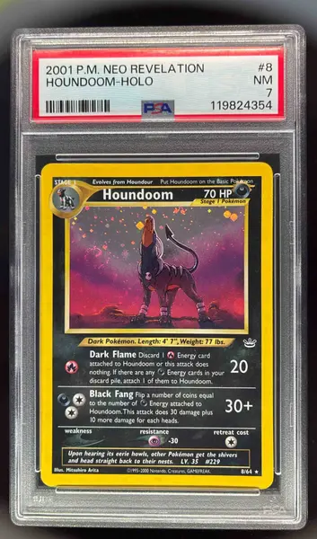2001 Pokemon Neo Revelation #8/64 Houndoom Holo PSA 7