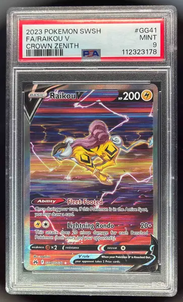 2023 Pokemon Sword & Shield Crown Zenith Galarian Gallery #GG41 Raikou V PSA 9